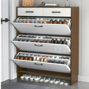 OEM/ODM Multi-Layer Flip-Down Shoe Cabinet | Bulk Supply with Customizable Storage for Furniture Retailers-JMJ-S008