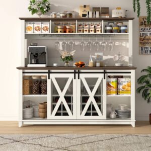Farmhouse Style Multi-Storage Kitchen Buffet | All-in-One Dining & Kitchen Organizer for Retailers-WC-K07