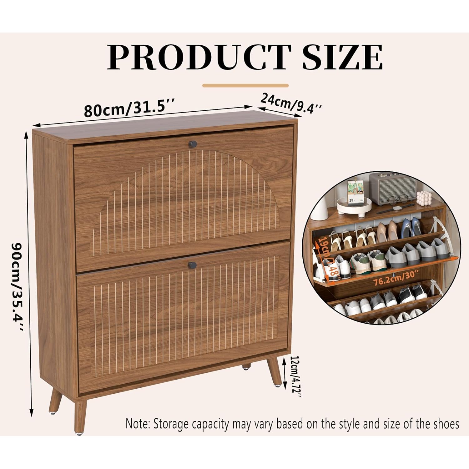 Wholesale Wooden Rattan-Door Shoe Cabinet | Bulk Supply for Furniture Retailers-JMJ-S006