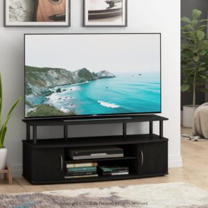 Modern Black Media Console | Open Storage TV Stand for Living Room-JMJ-T006