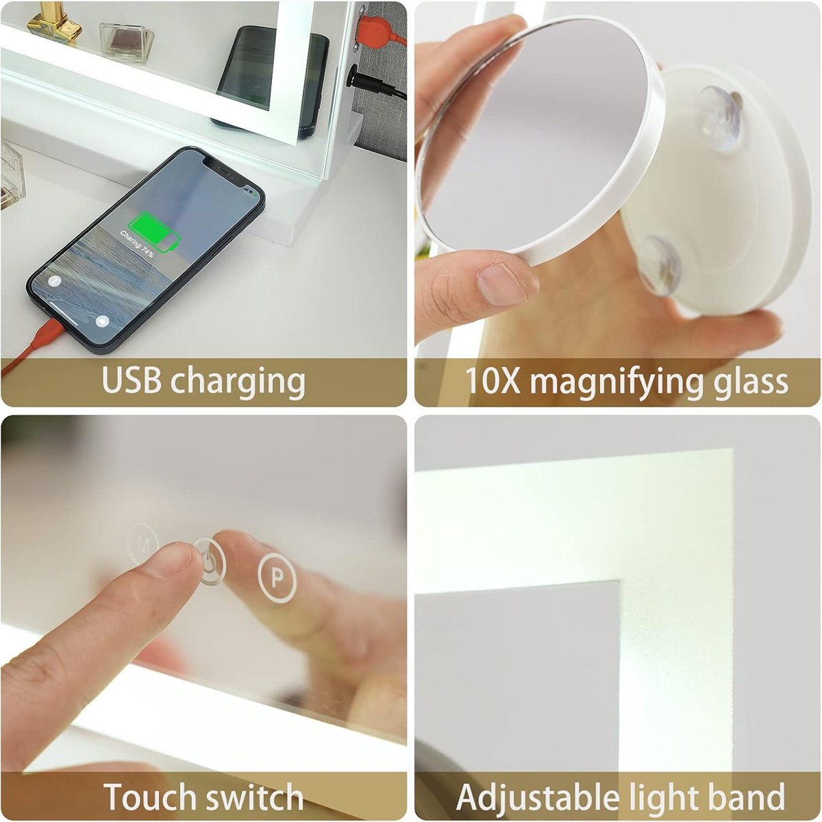 High-end custom wholesale modern luxury home interior LED mirrors-JINGZI-001 - Image 4